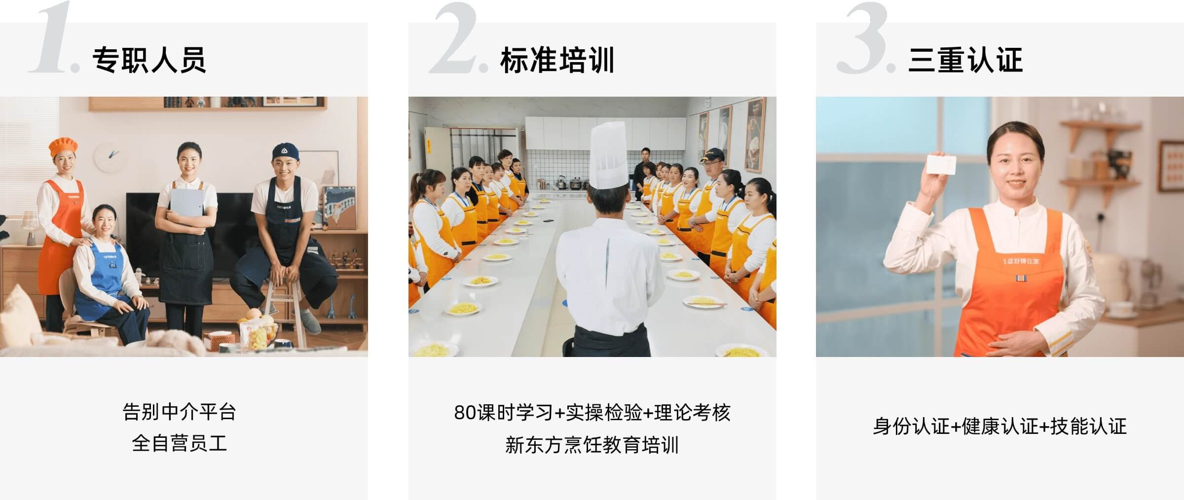 好慷在家员工制服务人员、标准培训与三重认证