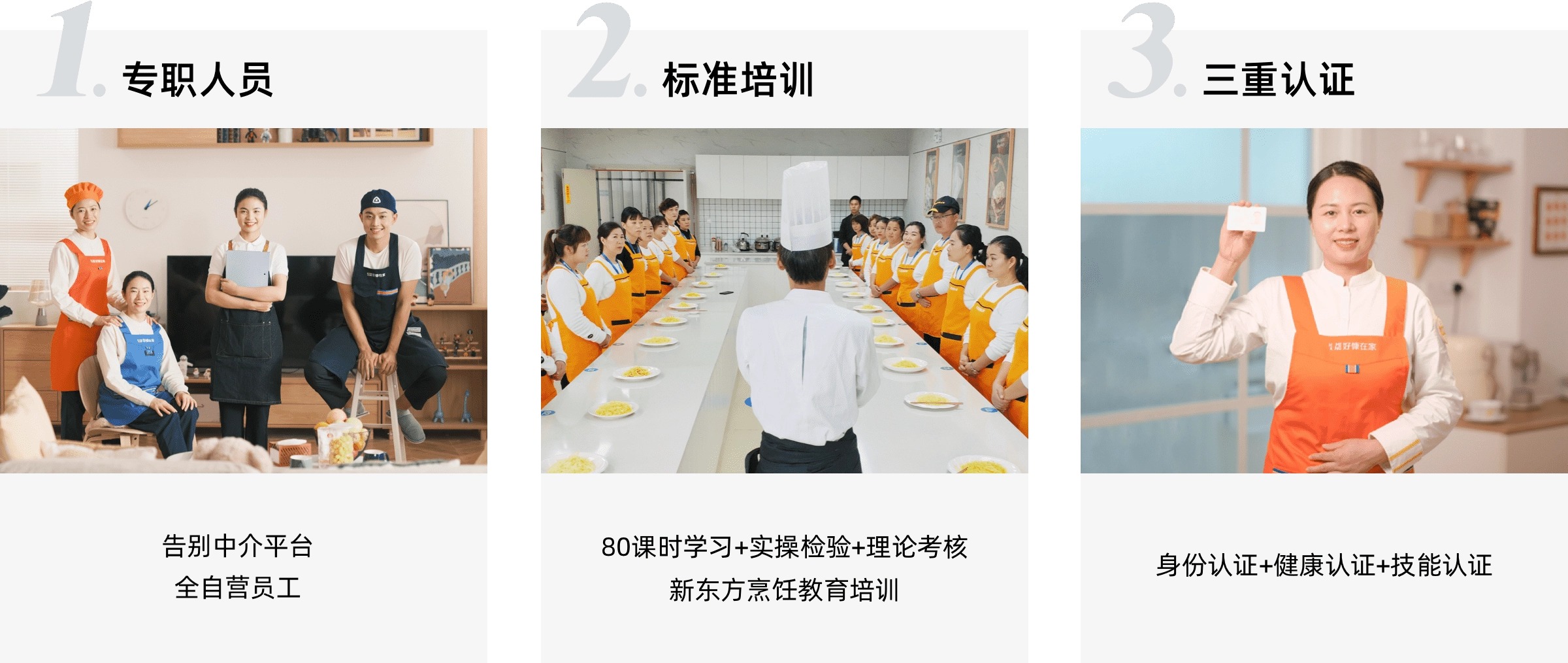 好慷在家员工制服务人员、标准培训与三重认证